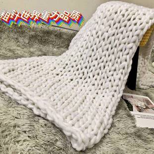 重力毯布条编织毯毛线毛毯减压被子加厚盖毯四季保暖灌芯纱手工编