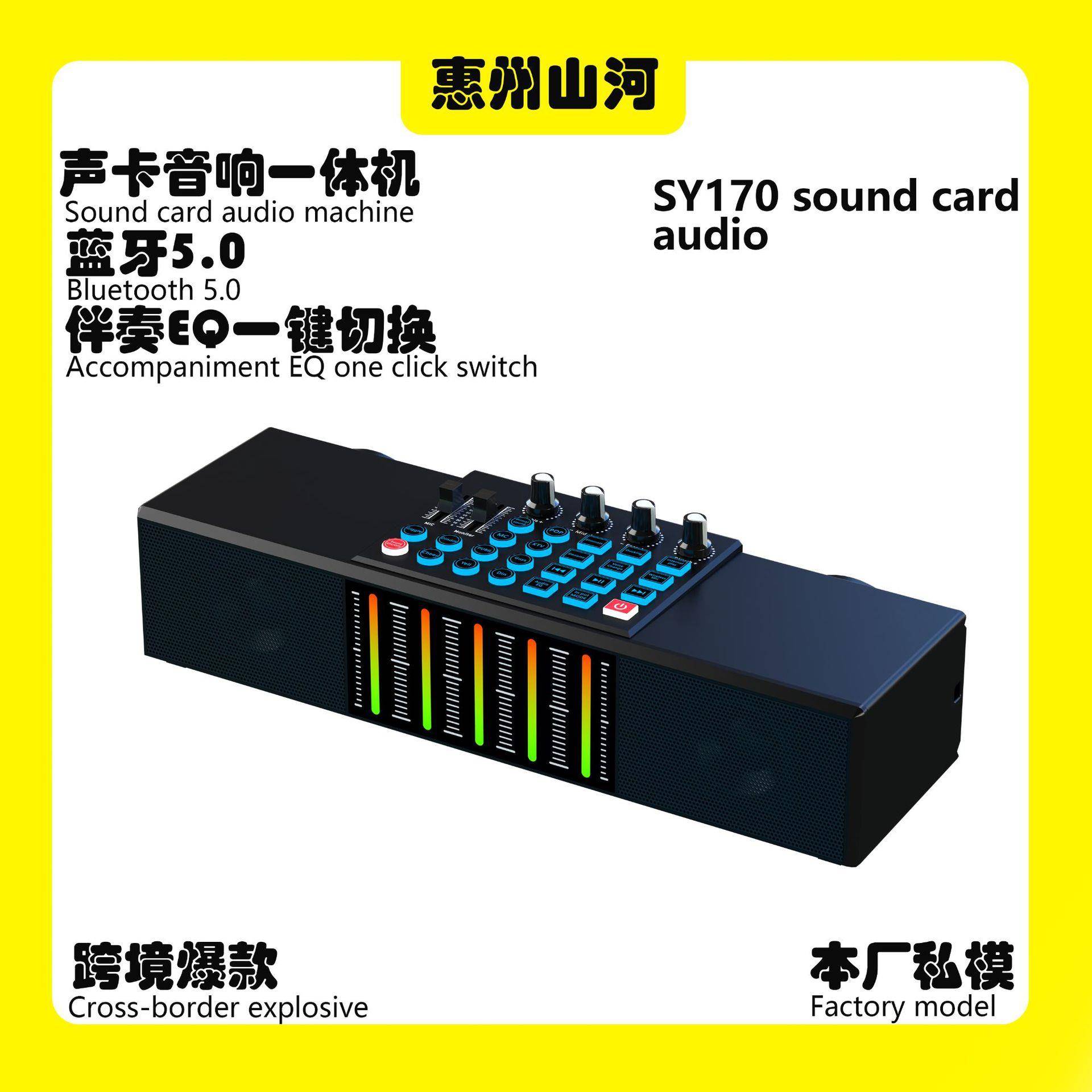 SY170直播声卡音响一体机内置话筒实惠款私模新款家用KTV直播专用