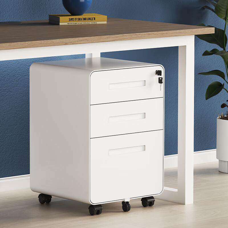 活动柜钢制办公文件矮柜床头桌下抽屉柜移动储物铁皮收纳柜带轮子