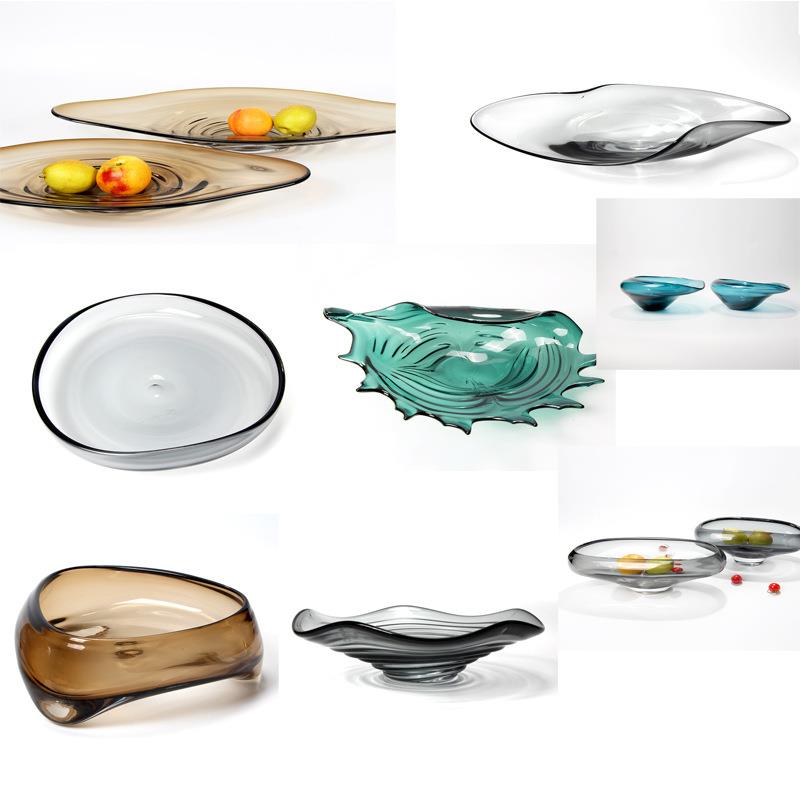 果盘大合集玻璃水果盘轻奢桌面摆件现代家居样板间软装装饰品