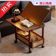 边几客厅家用可移动折叠多功能小户型实木中古风沙发小型茶几桌子