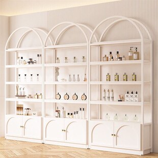 带背板化妆护肤品产品展示柜美容院宠物店美甲陈列货架多层置物架