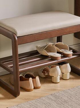 家逸柜实木换鞋凳入户简进门穿凳鞋鞋架门REQ口鞋长条更衣凳现代