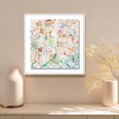 抽小众艺术花卉油画暖厅色立繁花餐装 饰画客厅挂画体玄HDD关肌象