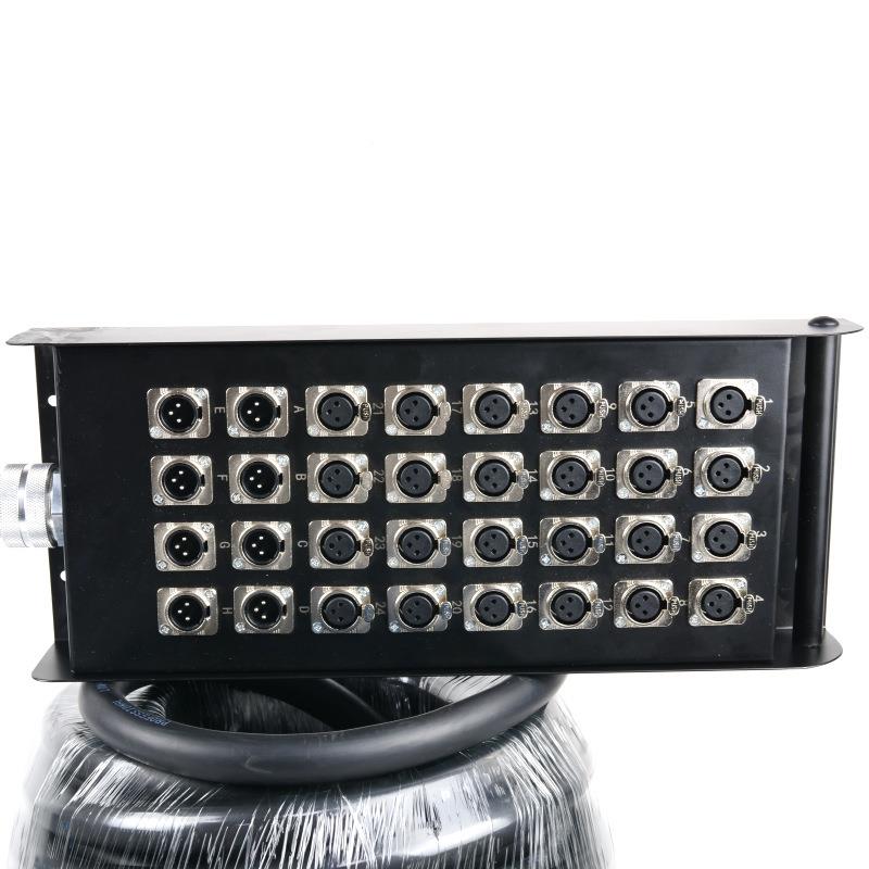 3盒2路多芯信号缆32通道舞台移动接线盒线频缆盒/RVC音卡侬/绕线