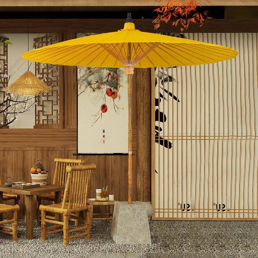 遮阳伞外古风大油纸伞阳台围户炉油院露庭天沙滩纸伞GOG古风煮茶