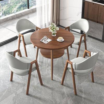 北欧简休闲接待洽圆谈桌椅约组合奶茶咖啡657店公寓民餐桌阳宿台