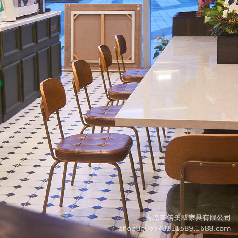 工业csw058B风美椅式餐复家用古铁艺软靠背包扶手椅餐厅酒店酒吧