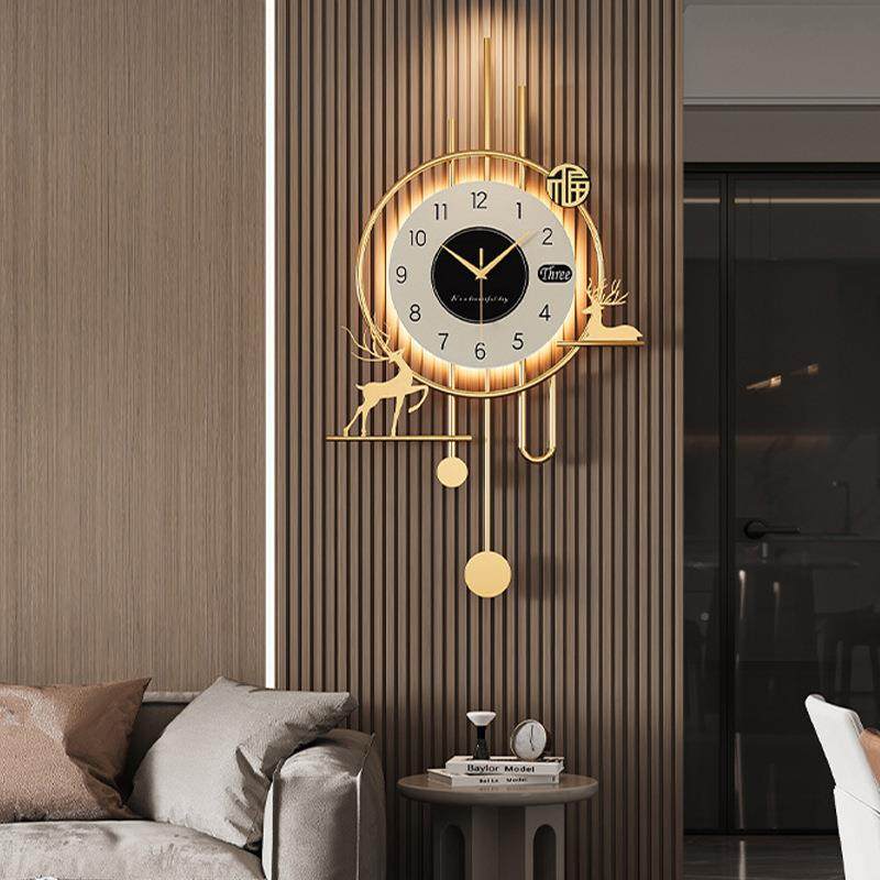 轻2025音新款约Fh($p^l^创意奢高档钟表挂钟现代简大气客厅静挂表