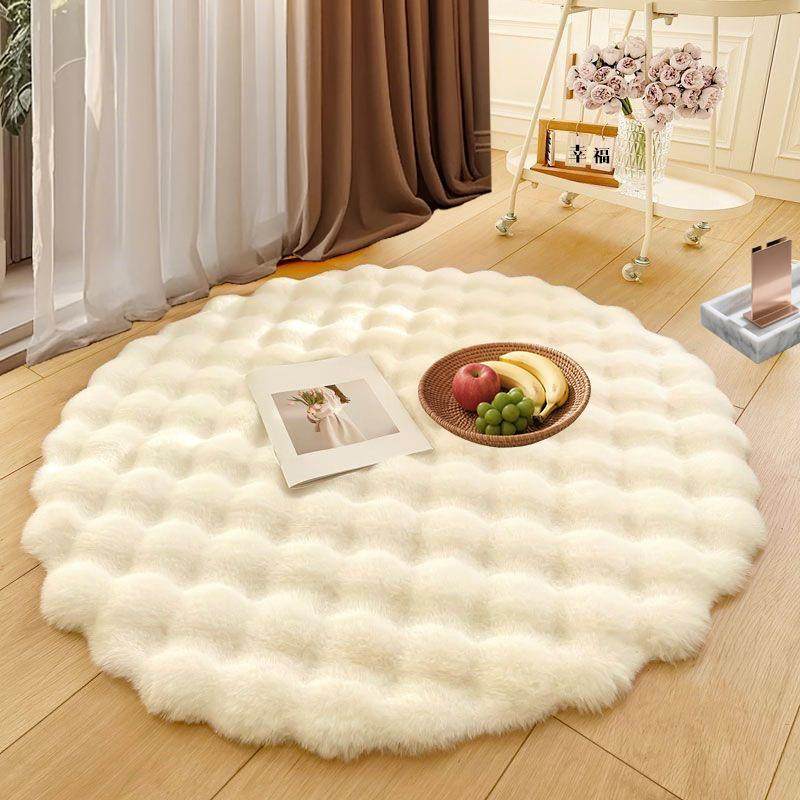 兔妆绒毛圆形地毯奶油风茶懒人单人沙发圆地.垫客厅几梳台床边地,居家布艺,地毯,淘宝优惠券,粉丝福利购,淘宝优惠卷