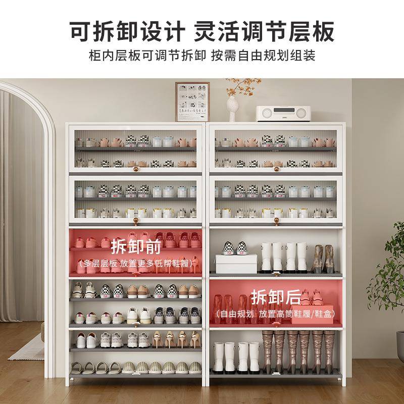 鞋柜用202新款门001口大量多层简家易鞋架省容空间防尘收纳神4器