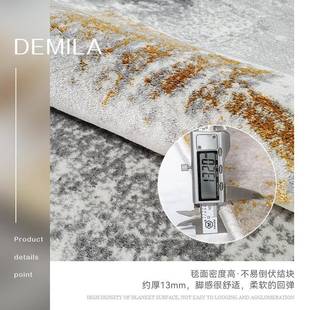 大厅地毯客厅地毯轻室内MIER米尔床边房间室厚简北奢欧风i极ns灰
