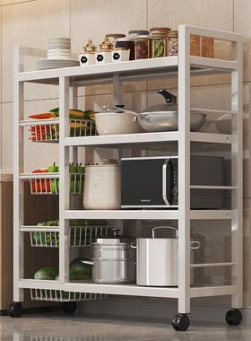 波碳厨房置物架落地多NIG层蔬菜篮子收纳多功能微炉烤箱储架物钢