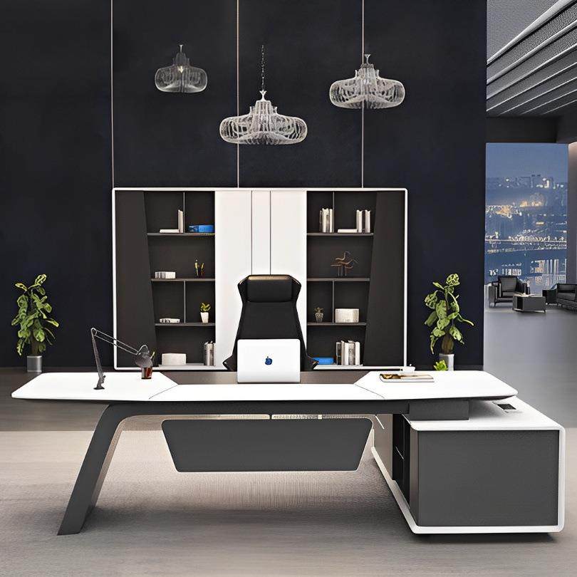 烤漆创意办公桌办公室总裁洽谈办公桌个性大气时尚主管经理办公桌