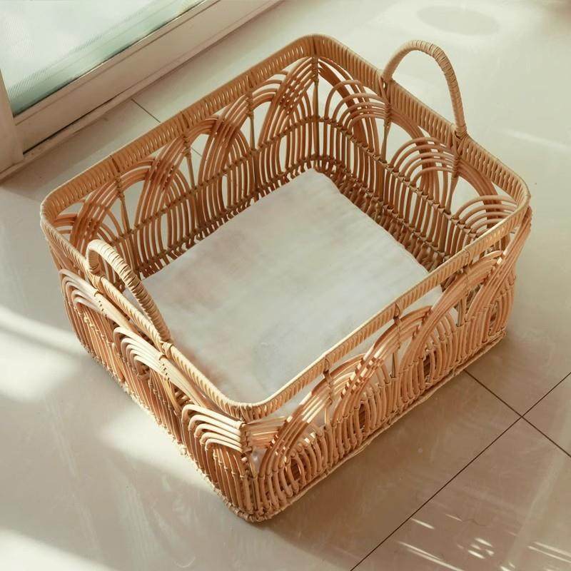 藤筐衣物框纳篮子镂空编织塑料编菜织收编篮大号脏衣篮卫生间防可,收纳整理,收纳箱,淘宝优惠券,粉丝福利购,淘宝优惠卷
