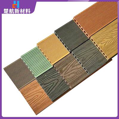 户w外塑木pc地板室JVN园外院花木庭塑地板方孔圆孔实心多种款式