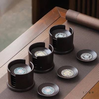 电防木杯F97J6H7J垫道套装茶隔垫杯托办公室功夫茶具配热件家用防