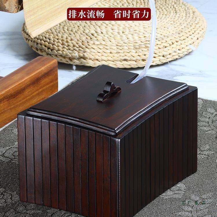实木茶桶废桶家无品牌/用新水中式功夫茶具配竹制茶盘排水水桶茶