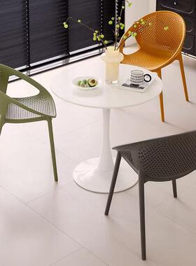 家椅塑Y-652料子简椅约用加厚餐网红户外休闲洽谈椅仿藤椅子空餐