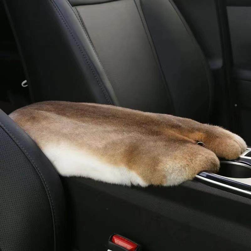 厂OUV家整张熟皮装软垫汽车冬暖季车手靠箱装饰品保柔獭兔兔皮垫