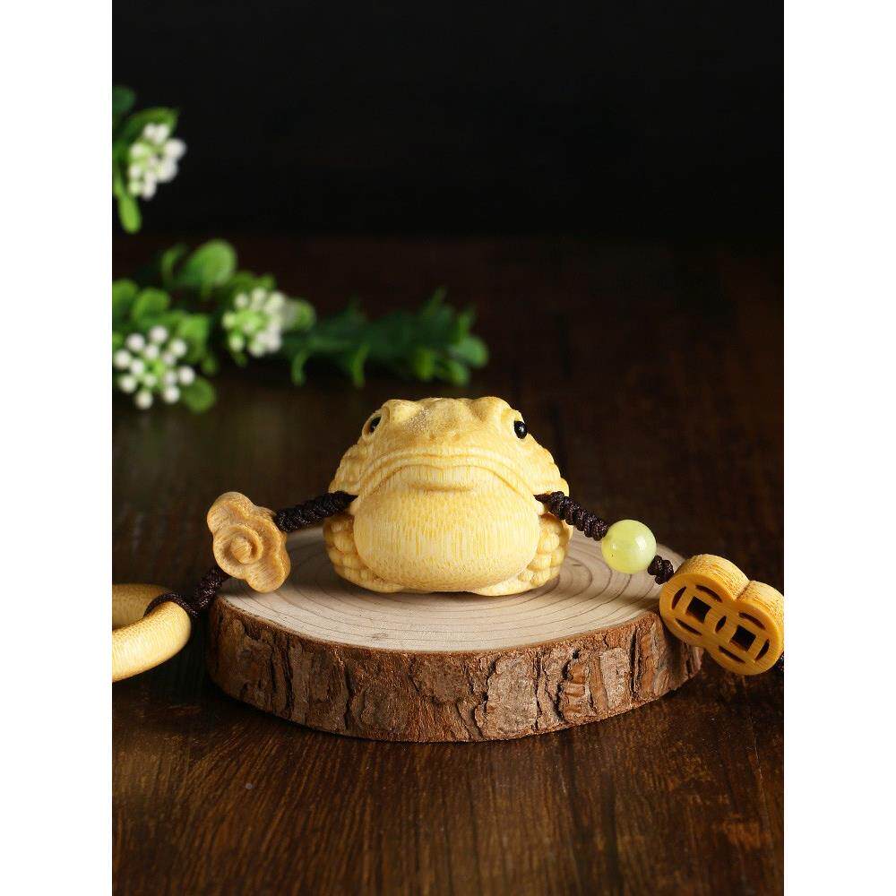 MNX文把根2实心玉竹金蟾手件竹子竹雕刻天然老料黄F77J7M67皮玩摆