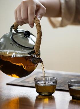 新款高硼玻硅璃煮茶壶梁提烧水壶家用电陶泡炉茶壶XEN耐热