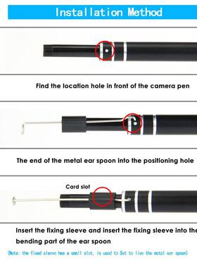 【新款EAR01-黑现货耳童镜耳勺家用耳鼻高清勺内窥镜儿耳镜可视耳
