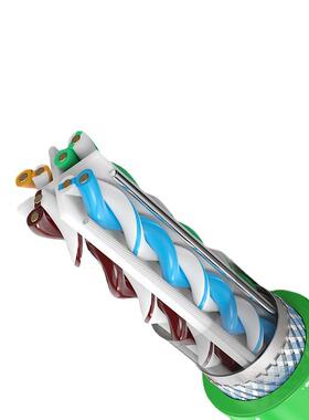 超六类网线8无氧双绞线双屏蔽千铜兆CAT芯6类STP讯工通VGJ程网络