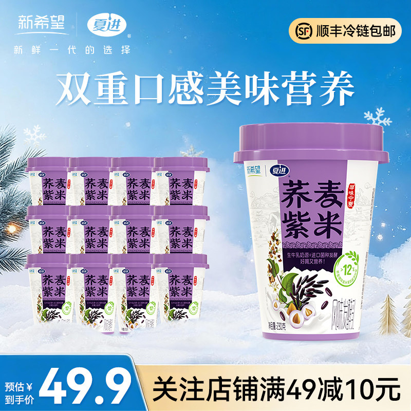 夏进荞麦紫米双重有料230g*12盒箱装代餐酸奶