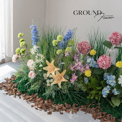 森系莫奈花园仿真花造景植物假花摆设庭院软装店面橱窗花艺绿植