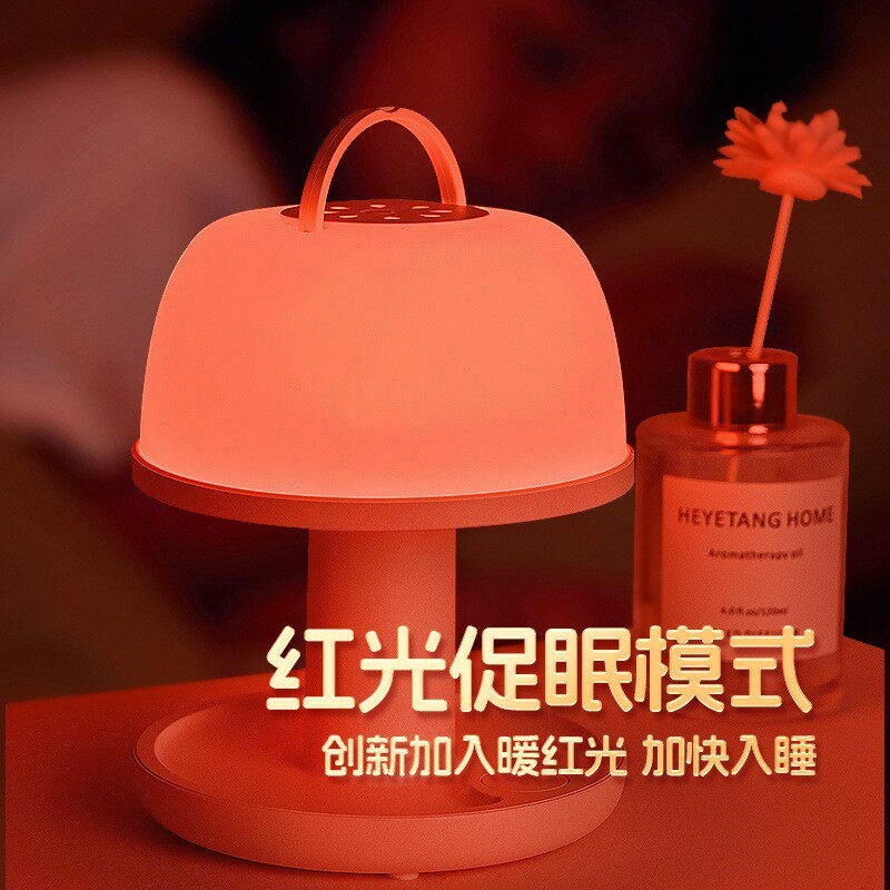 床头助眠红光灯充电卧室睡眠触摸三档可调定时小夜灯柔光高亮台灯