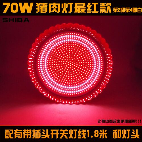 Led猪肉灯生鲜灯市场超市灯25W30W熟食灯鲜肉灯红光暖白节能灯70W