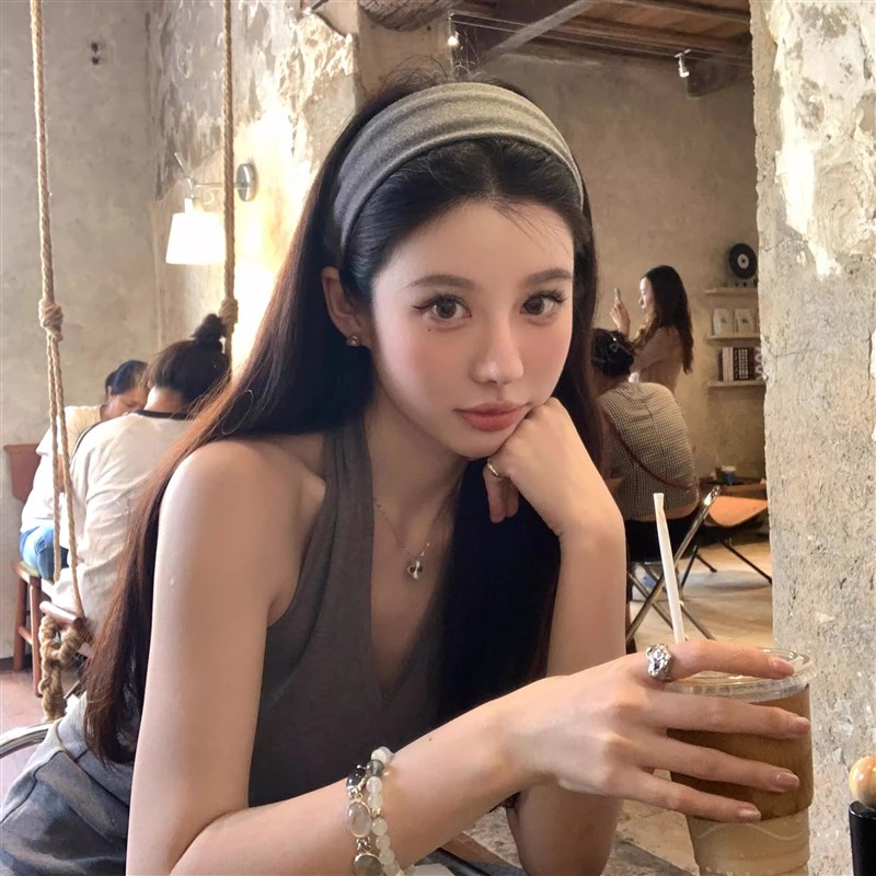 高智姐姐!秋冬灰色绒面宽边发箍!日常外戴韩系高颅顶头箍盘发器
