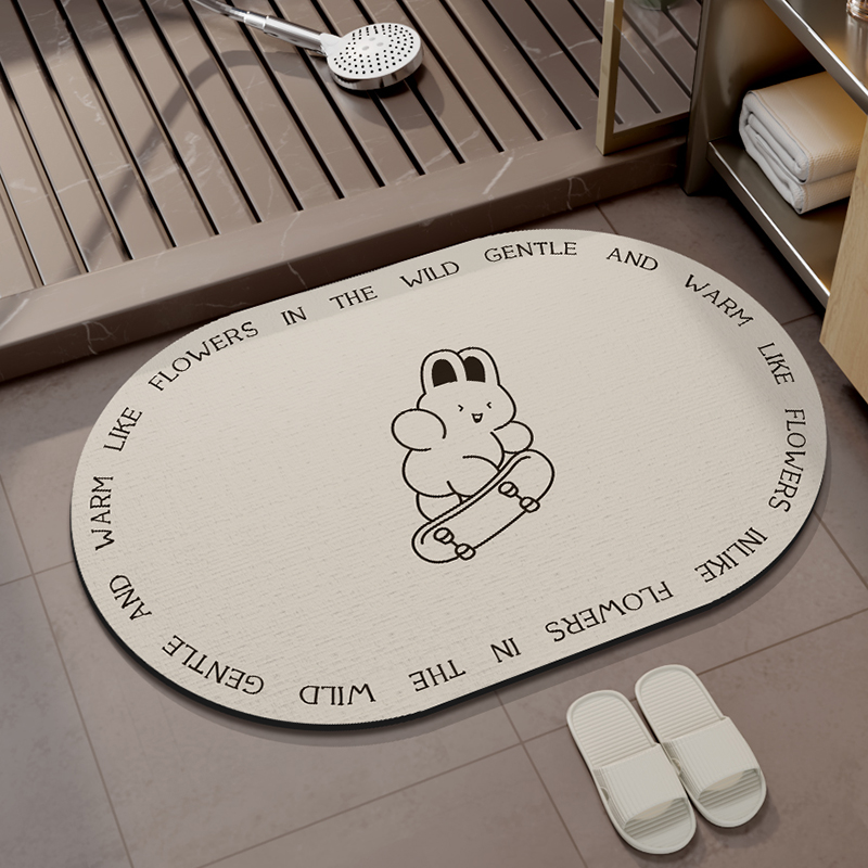 浴室硅藻泥吸水地垫厕所防滑吸水速干门垫家用门口卡通卫生间软垫
