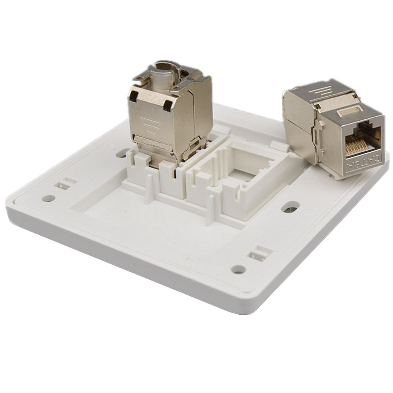 超六类屏蔽网线插座口电脑面板含千兆模块二位CT网络口墙插