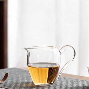 美尔佳草堂公道杯高硼硅耐热透明玻璃切口泡茶功夫茶具茶海分茶器