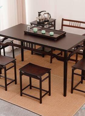小茶桌椅一组合功夫公大板桌台茶台体家用阳实木新中式办KSG室书