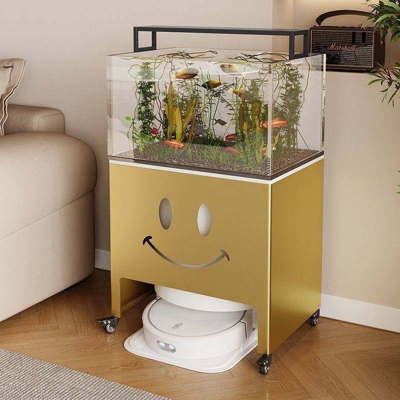 扫地机上方置物架带轮子扫地机器人基站遮挡柜隐藏收纳柜沙发边柜