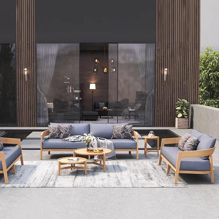 户外柚木防沙发藤椅店室外露台花园庭院别墅家具组498腐实木酒茶