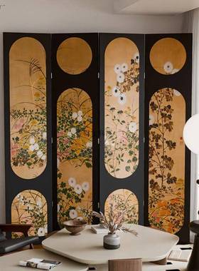 法式高复古屏风隔断客折厅遮挡办公室玄关装饰可复叠古端移动9752