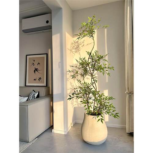 天竹仿真绿HAIH0388植室内客厅厅生假树南大型落花地盆栽客装饰