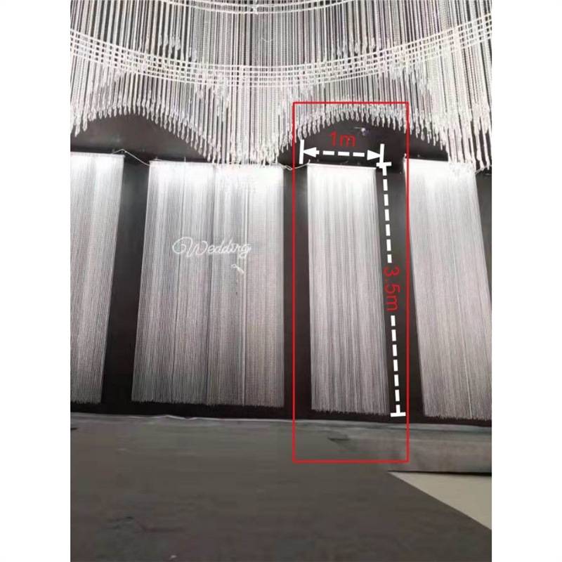 新款婚庆水晶吊顶圆环铁艺线帘珠帘成品圆环装饰婚礼堂套系布置