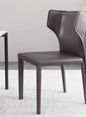 意式极简15366鞍皮椅马现代简约椅设子家用酒店餐桌计师餐轻奢靠