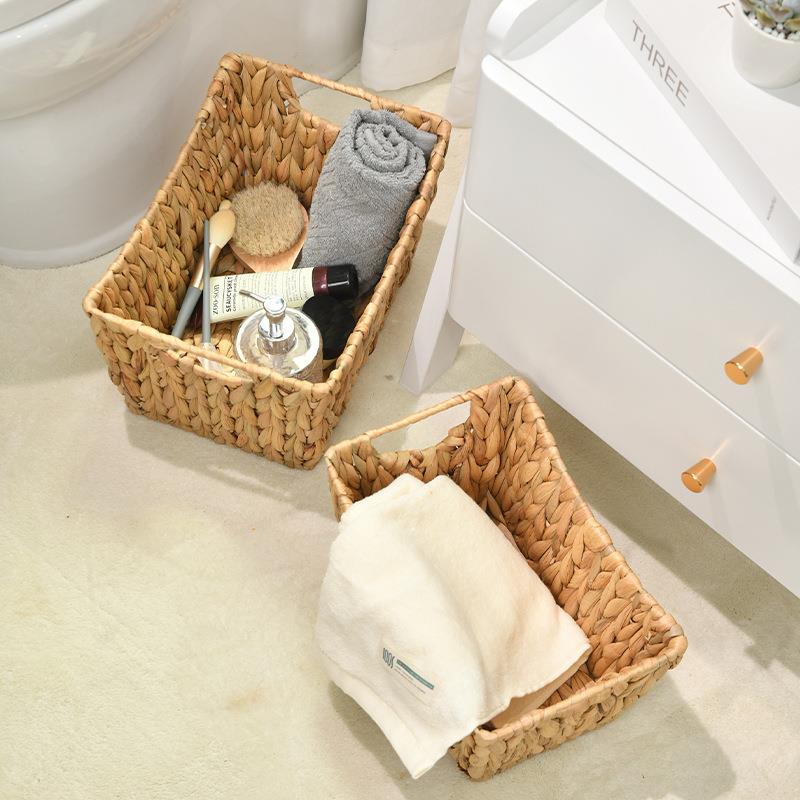 水葫芦手工提编织筐家居杂物储物盒柜子桌面手250430草收纳框厨房