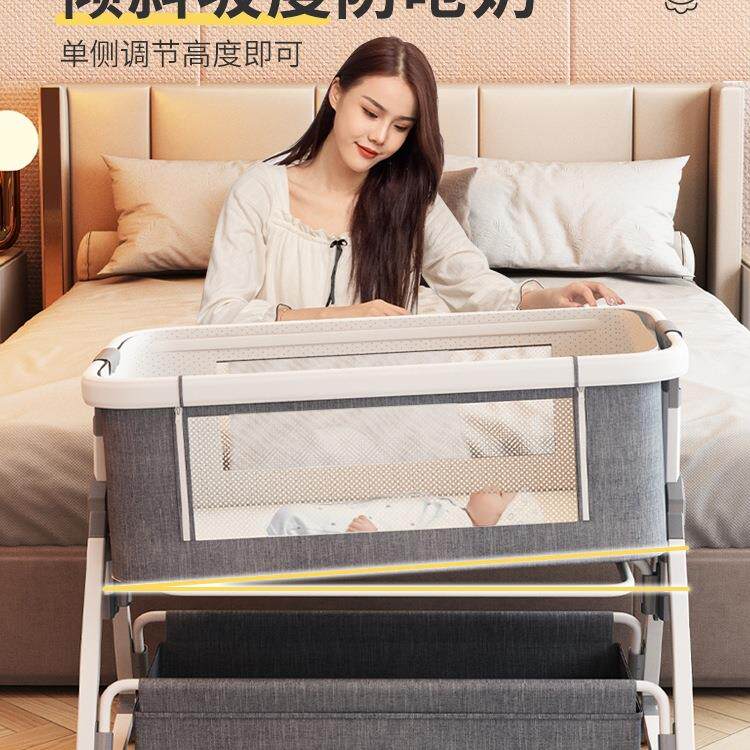 铝合金婴KGZ能床可移动便携摇篮床可折叠多功bb儿床新生式儿拼接
