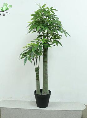 仿真绿植仿真办发财树盆栽树PV装摇钱盆栽室内饰发财树lz公室造景