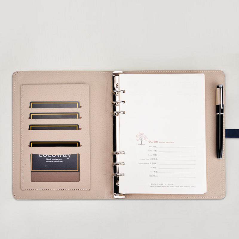 A5记活页笔本子204简约文事具皮面商务公办记本日记本可印LOGO公