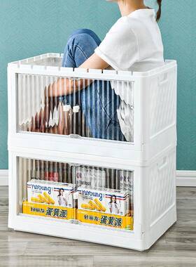 折叠纳箱衣服被子玩具塑家用料透明WS6318纳可折收叠储物箱大容量