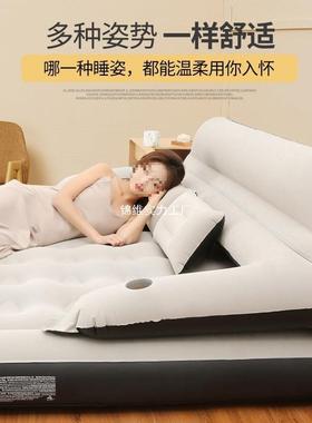 三层靠背加厚耐磨气床人单携QEM双人折叠充便气垫床家用加厚充气