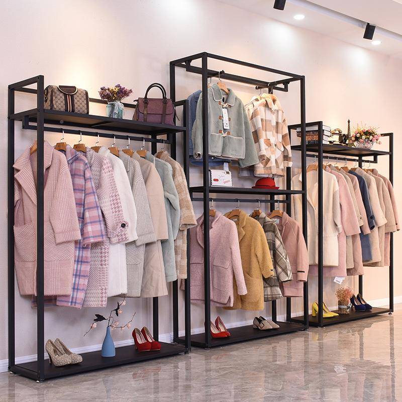 欧式层服装落地展示架男服装店式衣BSE架落地组女合铁艺简双约货